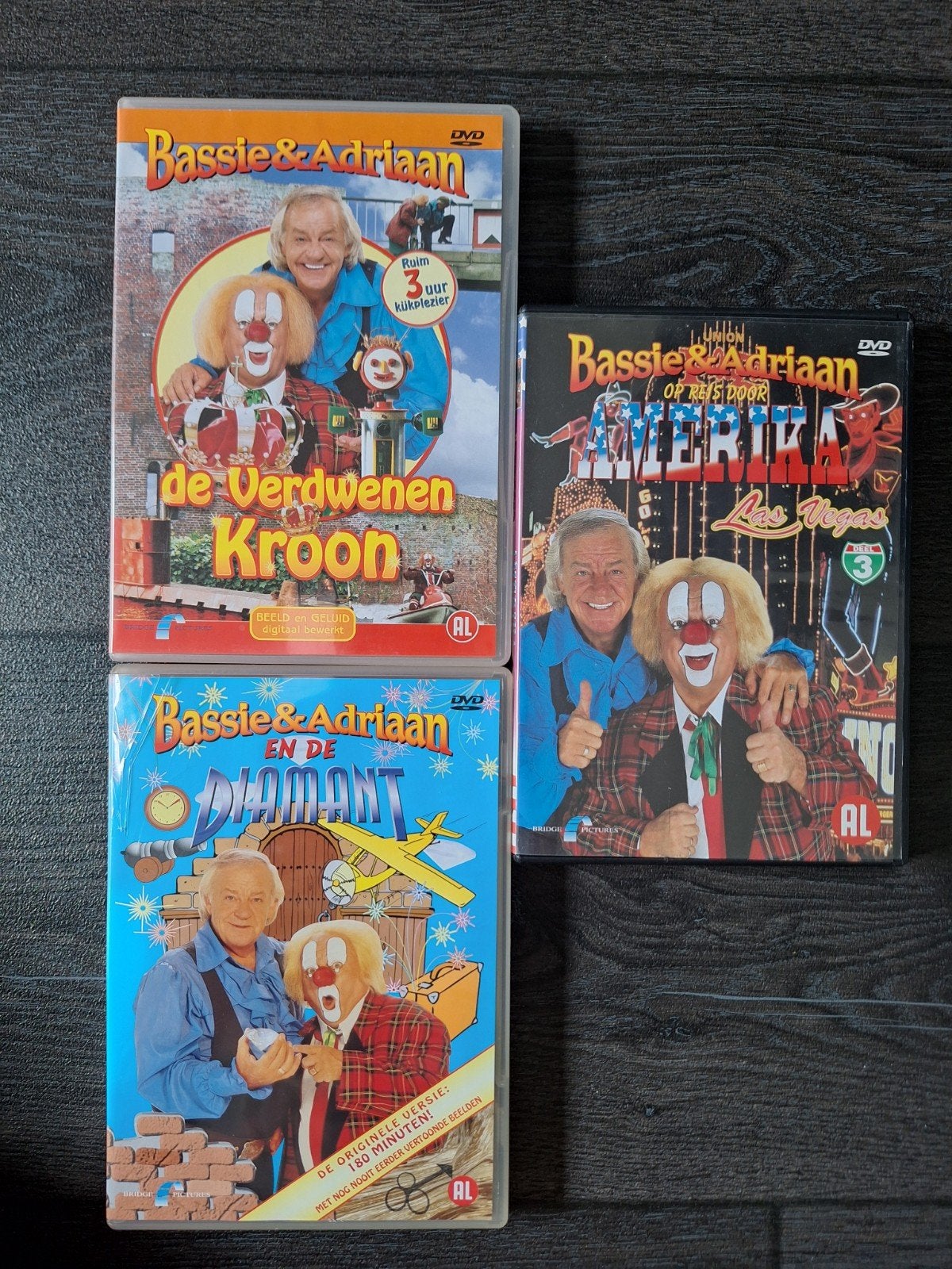 Bassie & Adriaan DVD collectie: 3 DVD's, Gebruikt, Verzamelbox, Alle leeftijden, Nederlands