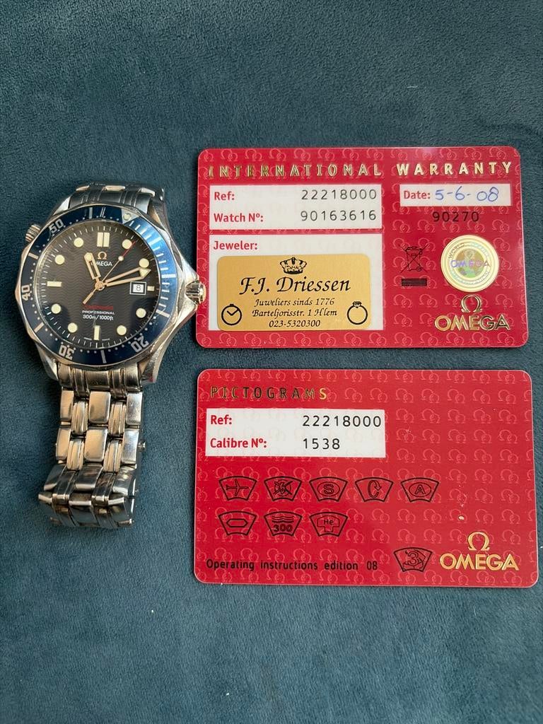 Omega Seamaster Professional 300M/1000ft duikhorloge, Sieraden, Tassen en Uiterlijk, Horloges | Heren, Gebruikt, Staal, Polshorloge