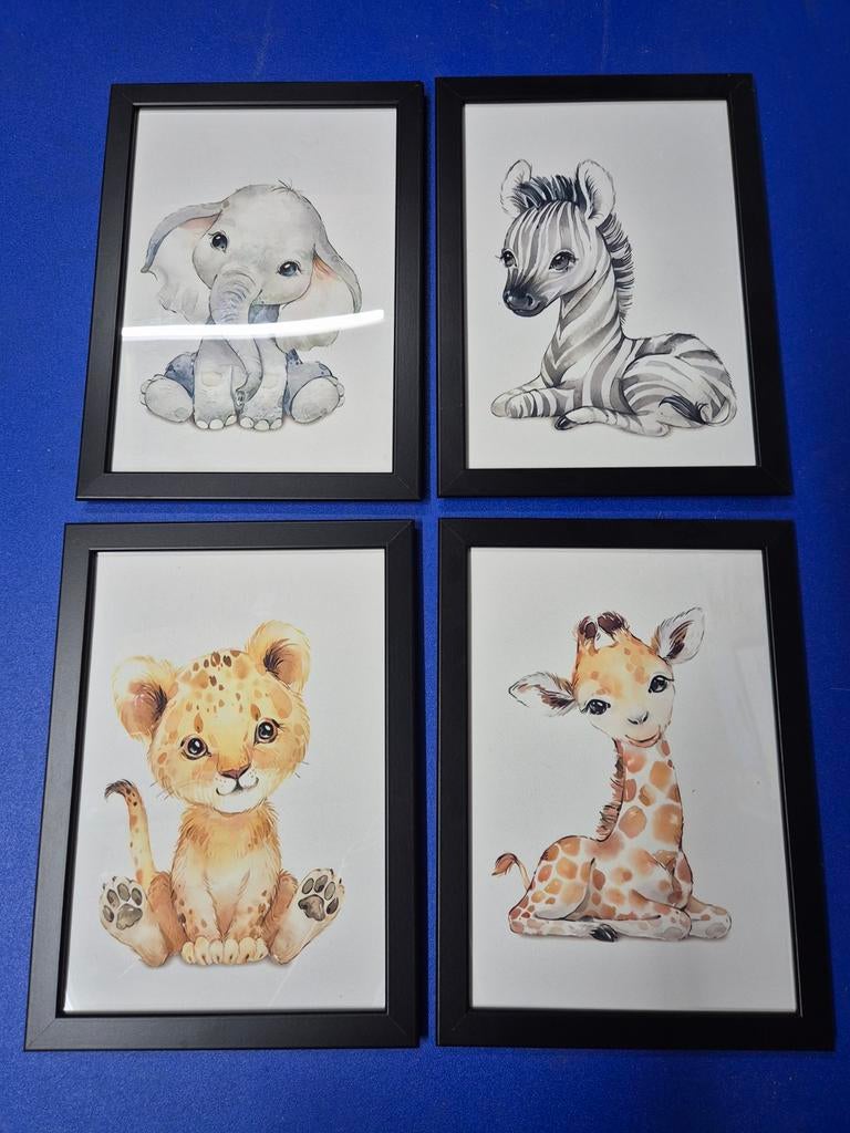 4 fotolijstjes met schattige dierenprints, Audio, Tv en Foto, Fotografie | Fotolijsten, Ophalen of Verzenden