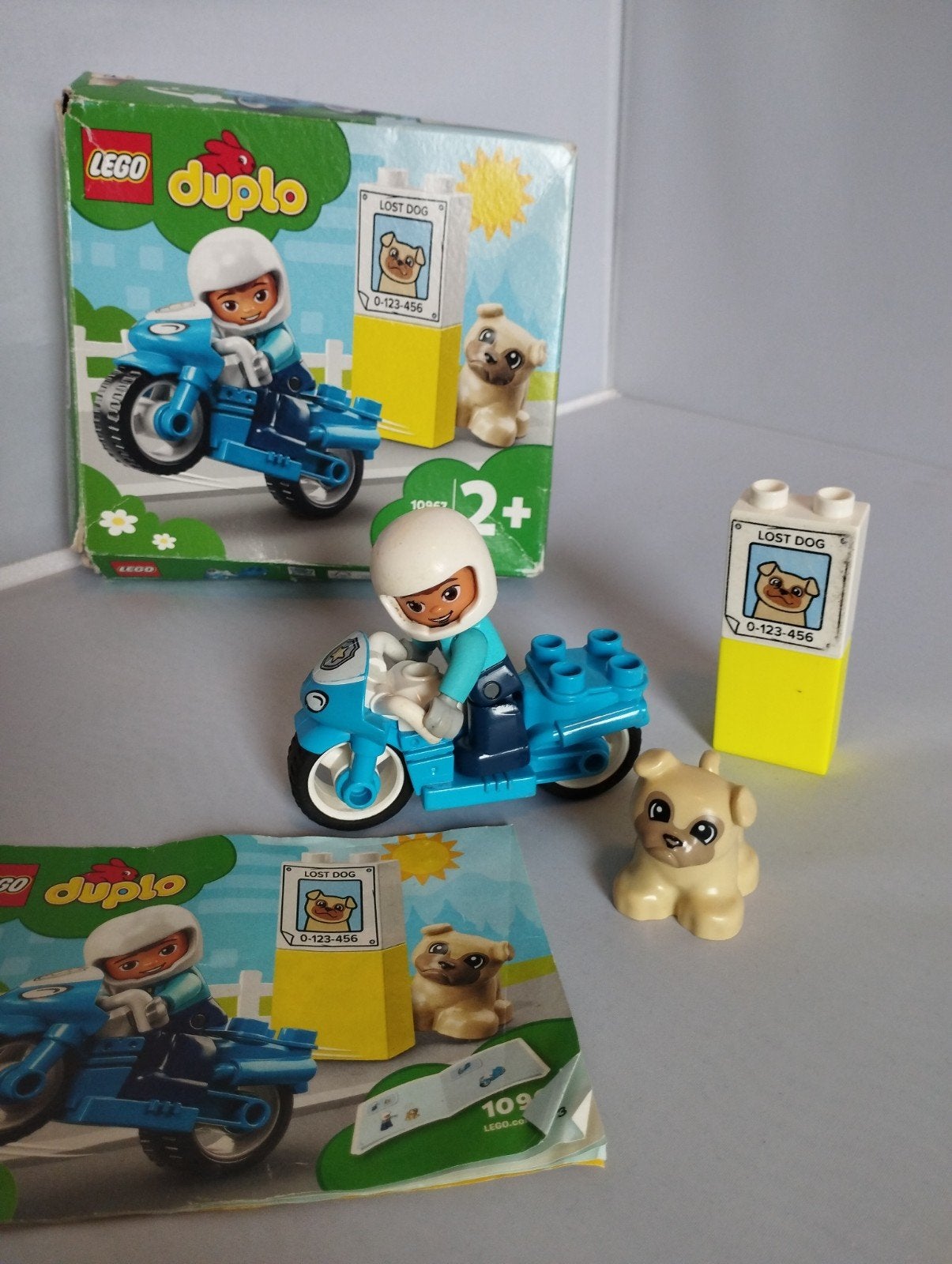 Duplo 10947 - Motorfiets met Hondje, Gebruikt, Inclusief instructies, Ophalen of Verzenden, Duplo
