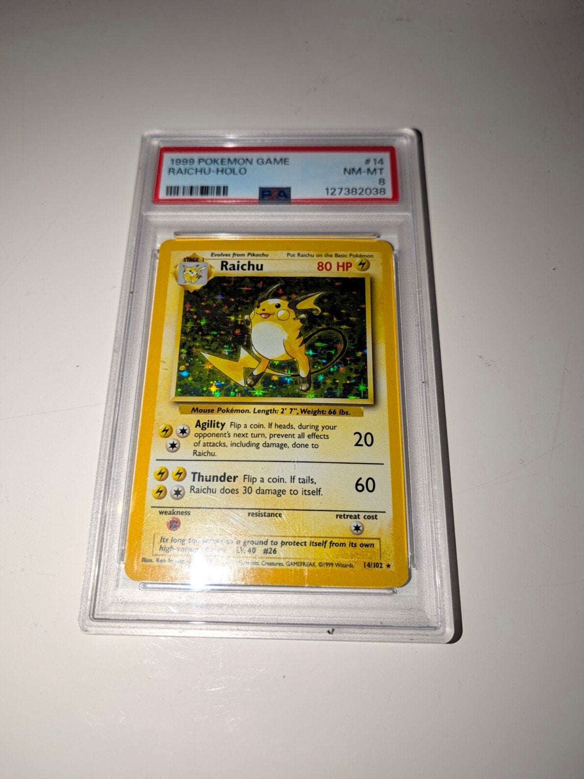 raichu 14 psa 8, Hobby en Vrije tijd, Ophalen of Verzenden, Zo goed als nieuw