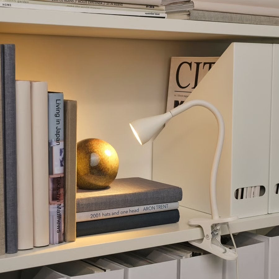 IKEA NÄVLINGE LED Klemspot Wit - Flexibel en Energiezuinig, Met schakelaar, Wit, Kunststof, Zo goed als nieuw