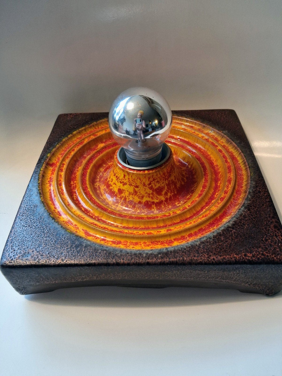 Space Age,  fatlava, pop-art 1970 wandlamp/Plafondlamp 5 x, Keramiek, Ophalen of Verzenden, Zo goed als nieuw, Wandlamp