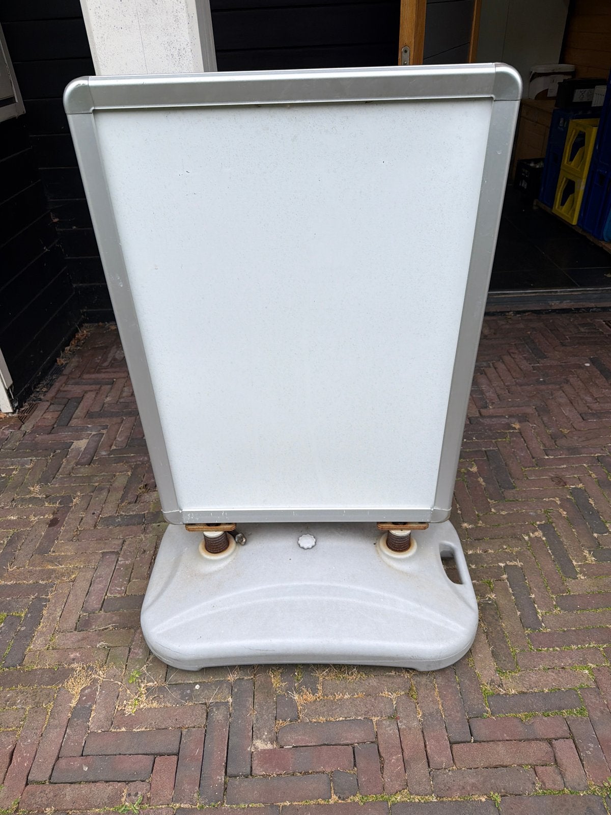 Stoepbord A1 met watervoet - Zilverkleurig, Ophalen of Verzenden