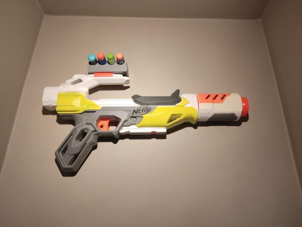 Nerf N-strike mudules longfire + 4 nerf kogels., Ophalen of Verzenden, Zo goed als nieuw