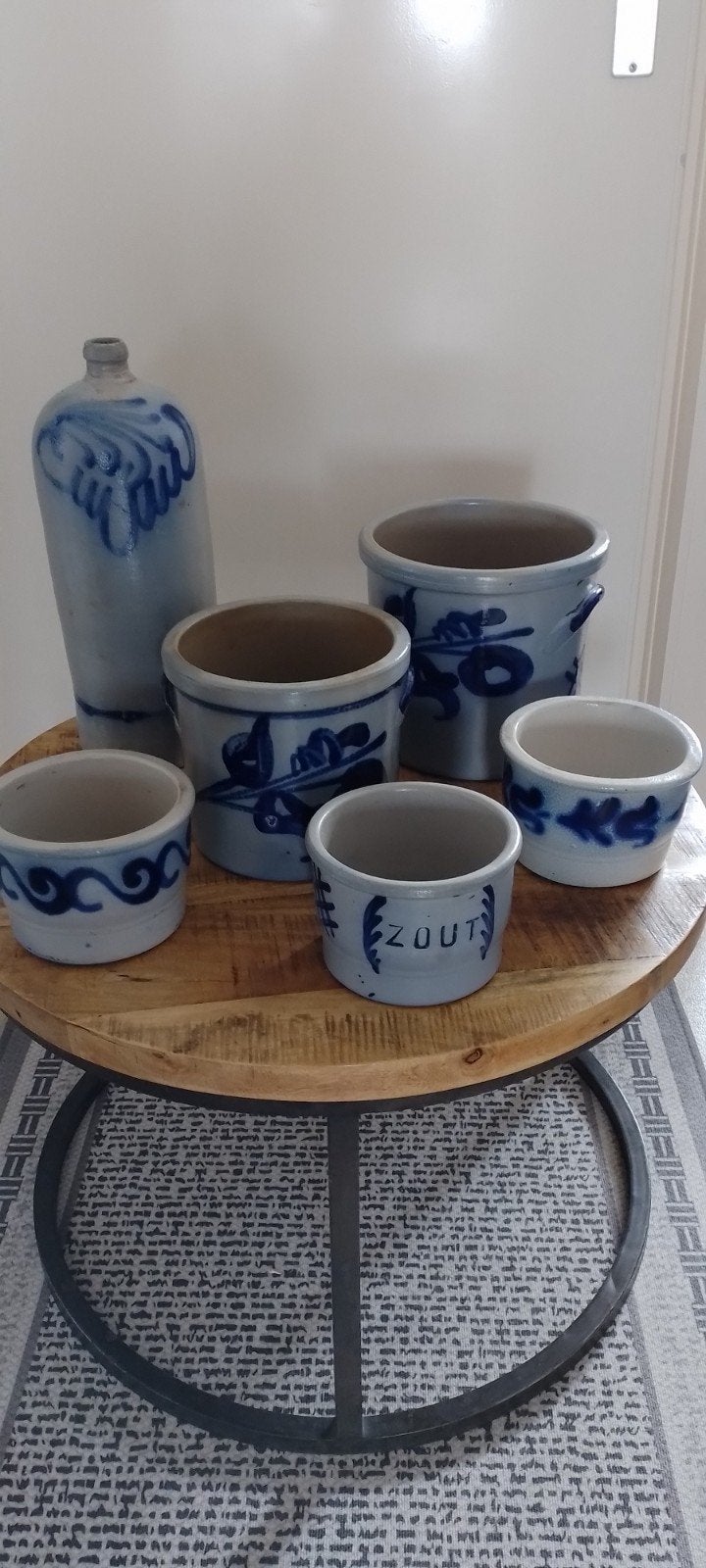 Set van 6 Keulse potten en kruik, diverse maten, Antiek en Kunst, Ophalen