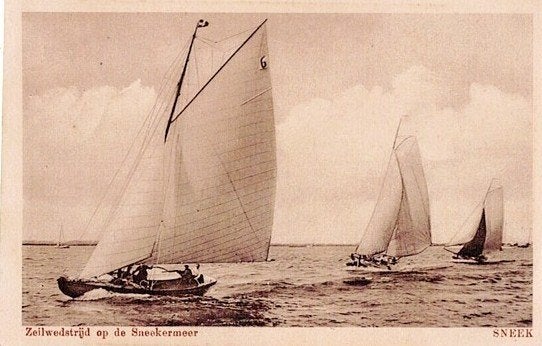 Oude ansichtkaart Zeilwedstrijd op de Sneekermeer, Ophalen of Verzenden, Voor 1920, Gelopen, Friesland