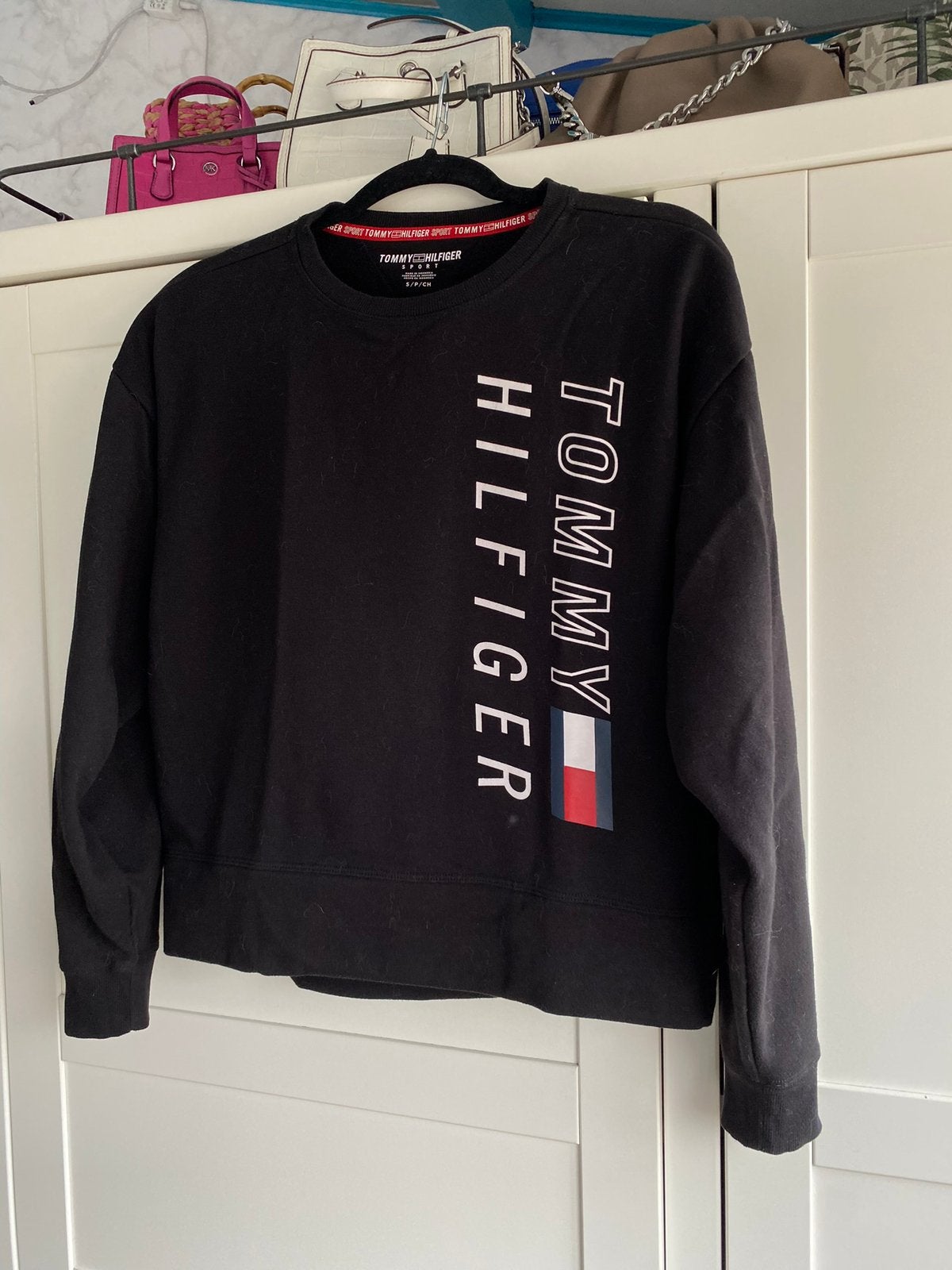 Zwarte Tommy Hilfiger sportcollectie sweater maat S, Ophalen of Verzenden, Nieuw, Maat 36 (S), Zwart
