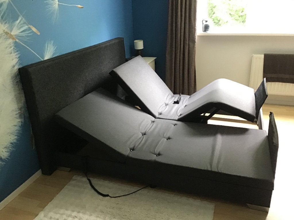 Boxspring, Ophalen, Zwart, Tweepersoons, Zo goed als nieuw