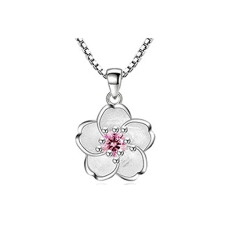 Ketting met bloem hanger, Cuijk, Info@winkli.nl, Ophalen of Verzenden, Met kristal