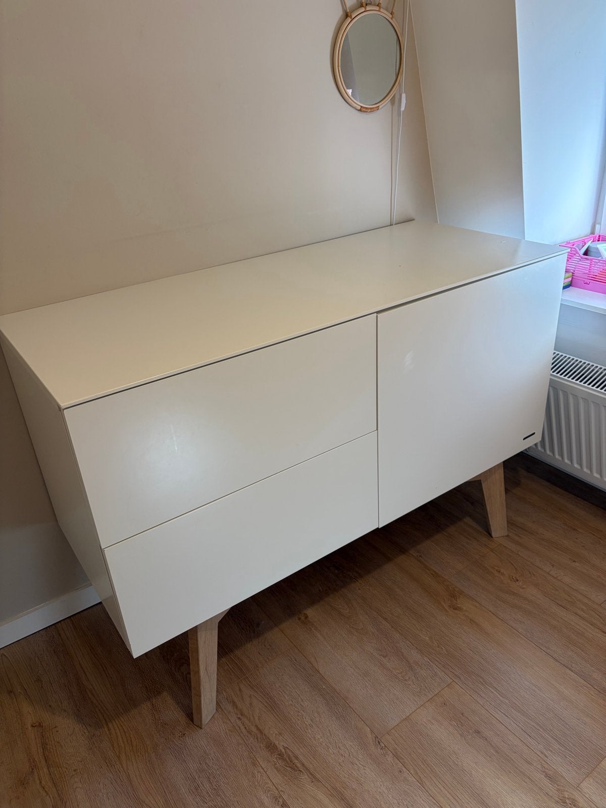 Kidsmill Sixties Commode Wit Mat / Naturel, Kinderen en Baby's, Ophalen, 50 tot 70 cm, Voetruimte, 100 cm of meer