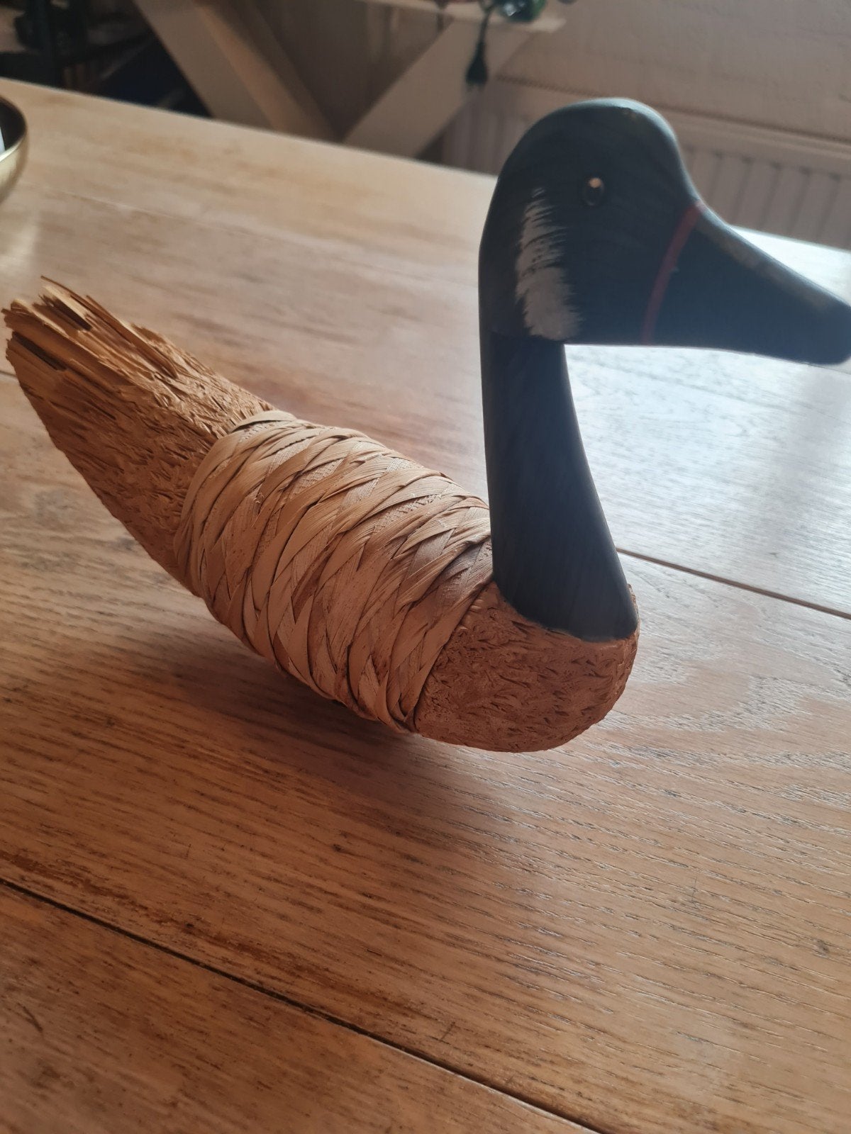 Handgemaakte Lokeend Canadese Gans Stijl - Stro & Hout, Ophalen of Verzenden