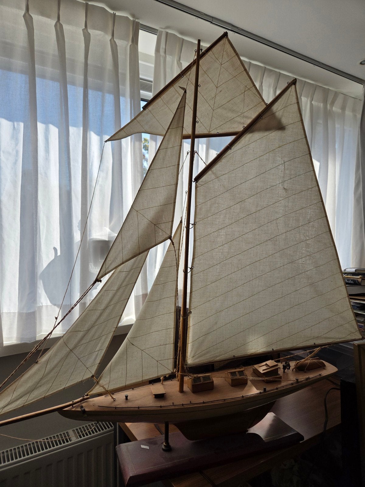 Decoratief houten zeiljacht, Ophalen, Gebruikt