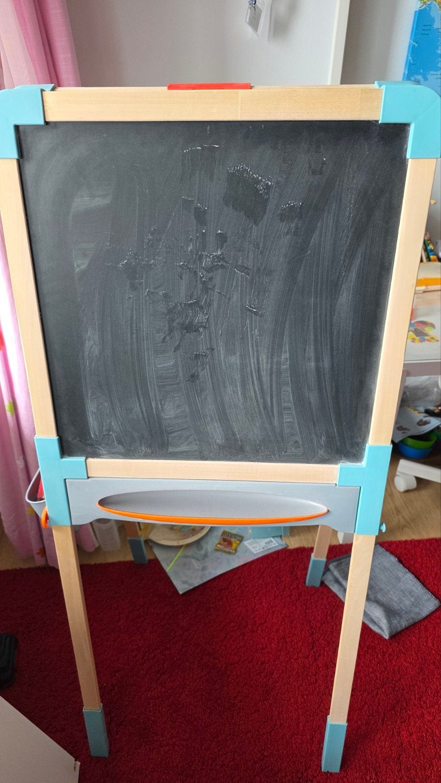 Schoolbord smoby met twee kanten (1 kant magnetisch), Ophalen, Gebruikt, Krijtbord