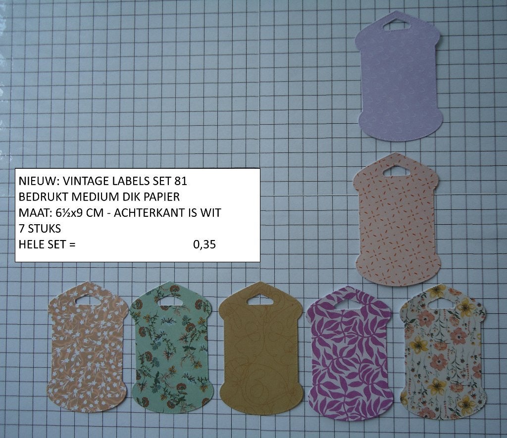 vintage labels set 81 - laatste set ( alleen verzenden, Hobby en Vrije tijd, Scrapbooking, Ophalen, Nieuw, Versiering of Embellishment