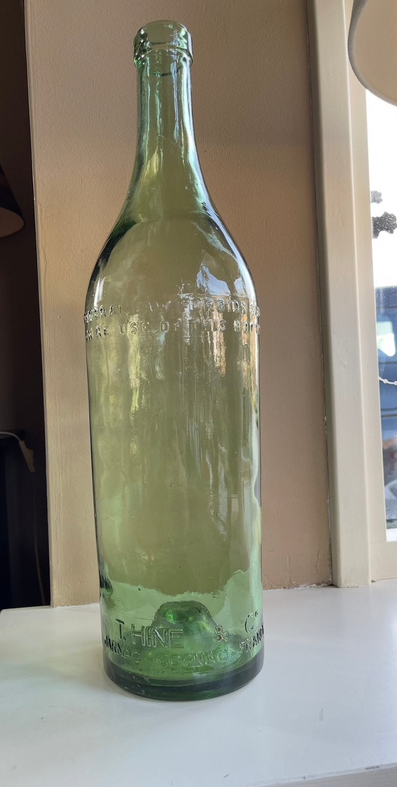 Originele cognac fles uit Cognac, Frankrijk, Ophalen
