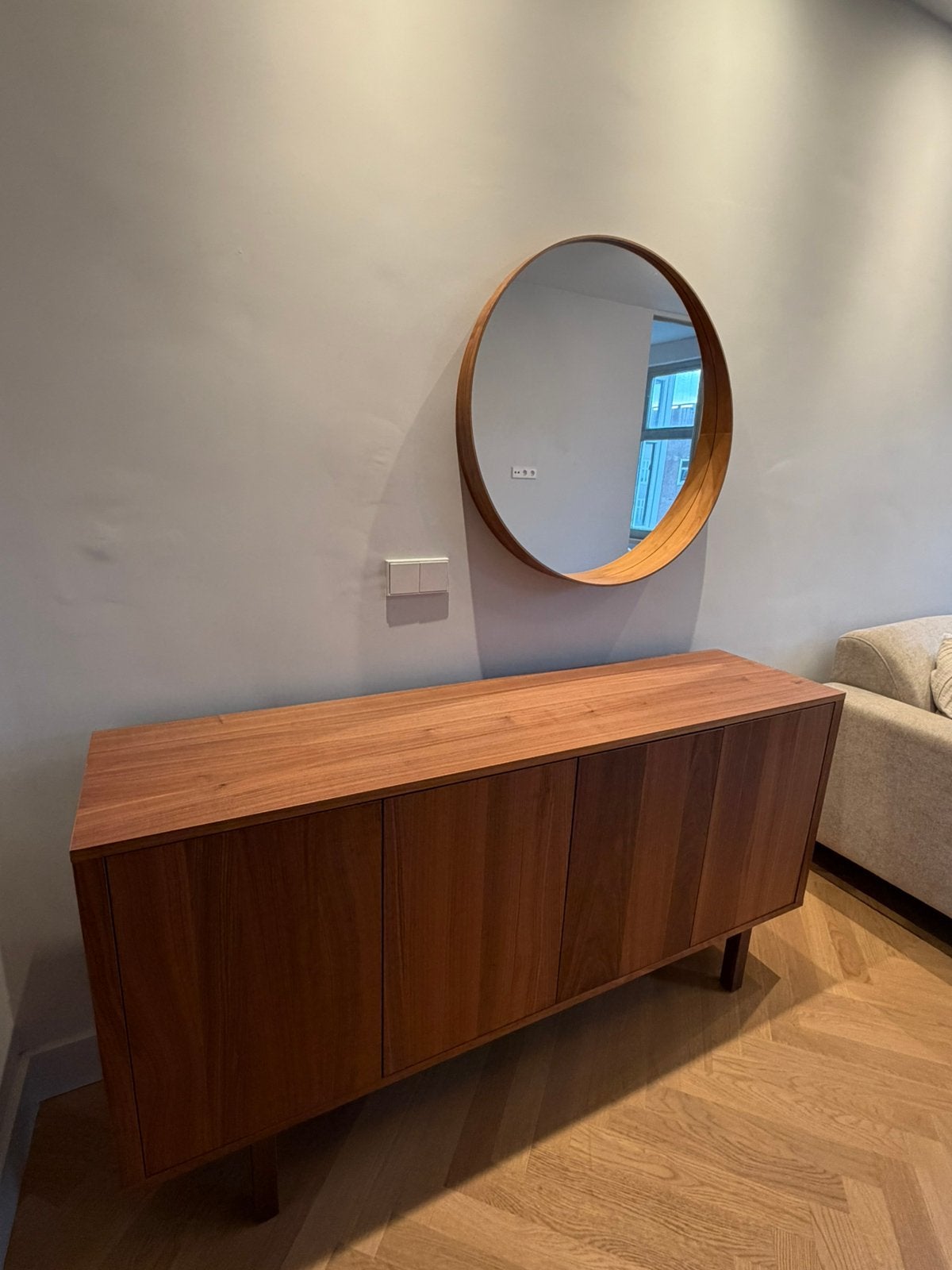 Ikea STOCKHOLM dressoir + spiegel, Huis en Inrichting, Ophalen, Zo goed als nieuw, 25 tot 50 cm, 150 tot 200 cm