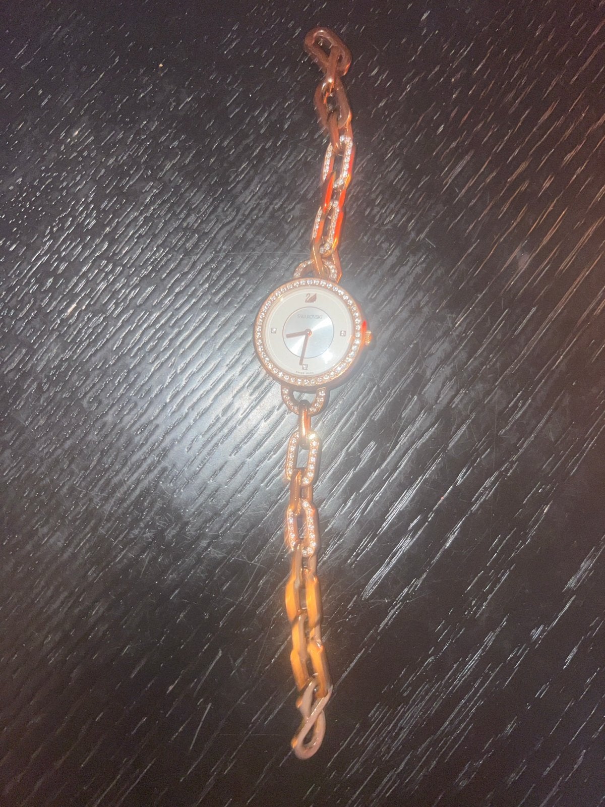 Swarovski Polshorloge Roségoud met Strass, Overige merken, Overige materialen, Polshorloge, Ophalen of Verzenden