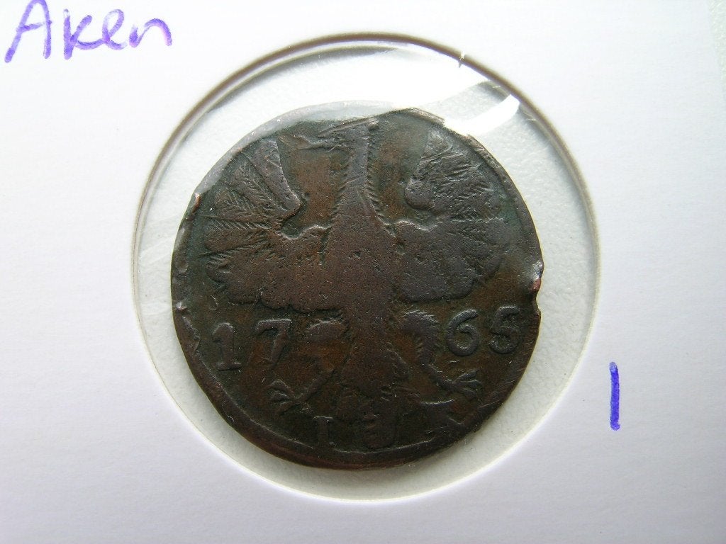 12 Heller 1765 Aken, Ophalen of Verzenden, Duitsland, Losse munt