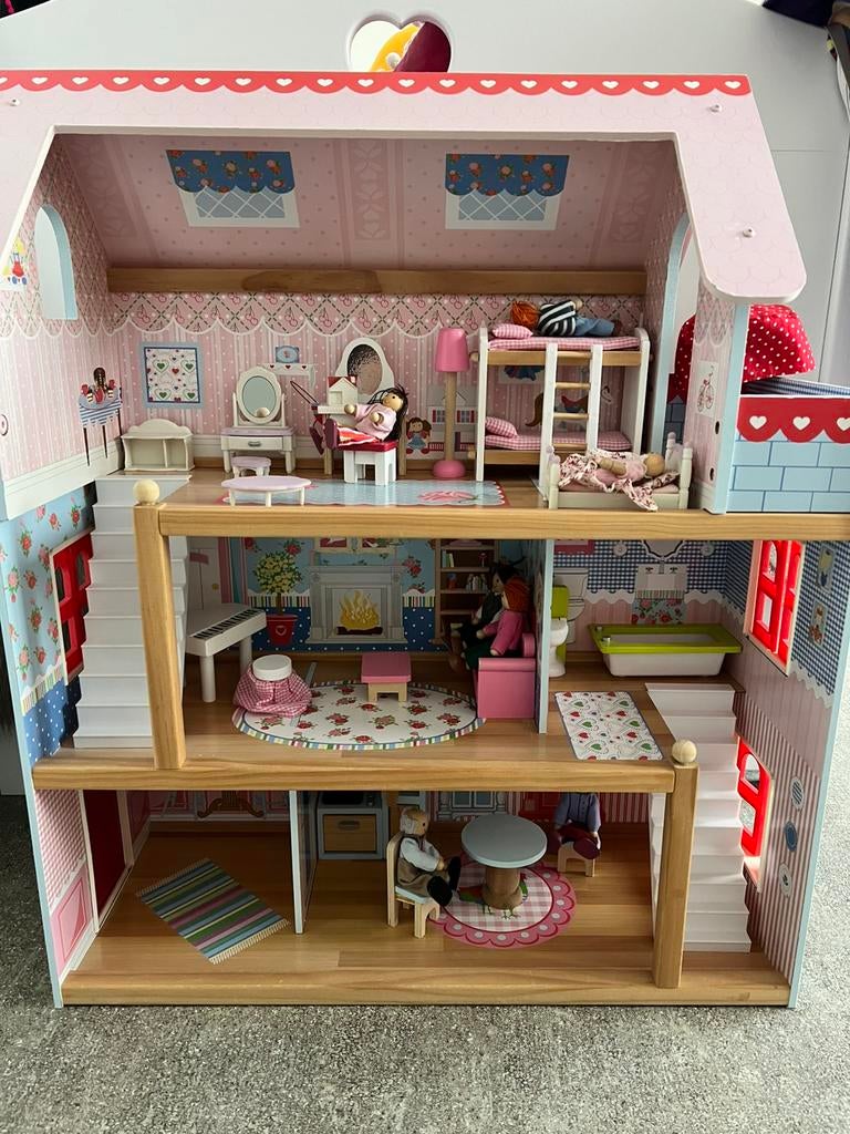 Poppenhuis Kidkraft met extra’s!, Kinderen en Baby's, Speelgoed | Poppenhuizen, Ophalen, Zo goed als nieuw, Poppenhuis