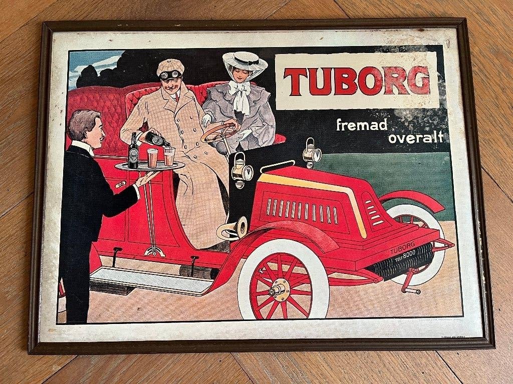 Tuborg reclameplaat, Ophalen of Verzenden, Gebruikt, Reclamebord, Plaat of Schild, Overige merken