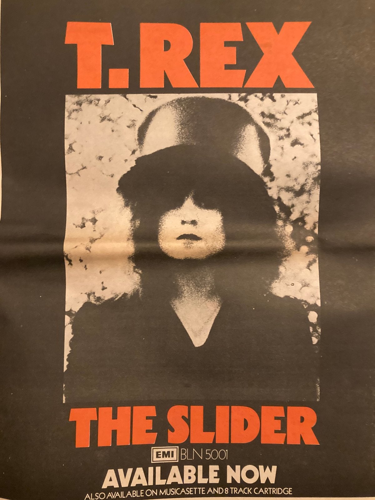 T.REX - The Slider A3 advertentie, Ophalen of Verzenden, Gebruikt, A1 t/m A3