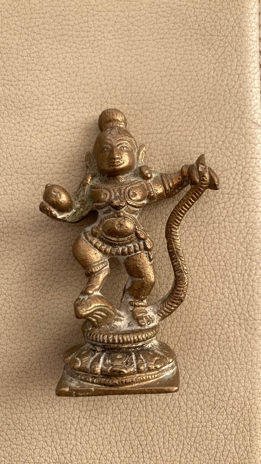 Hindu hindoeisme messing beeld Krishna, Ophalen, Zo goed als nieuw, Beeld(je)