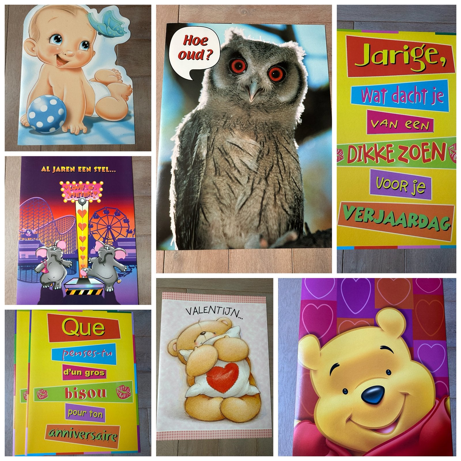 8 Hallmark XXL grote Jumbo wenskaarten 44,5x59 cm, Ophalen of Verzenden, Nieuw