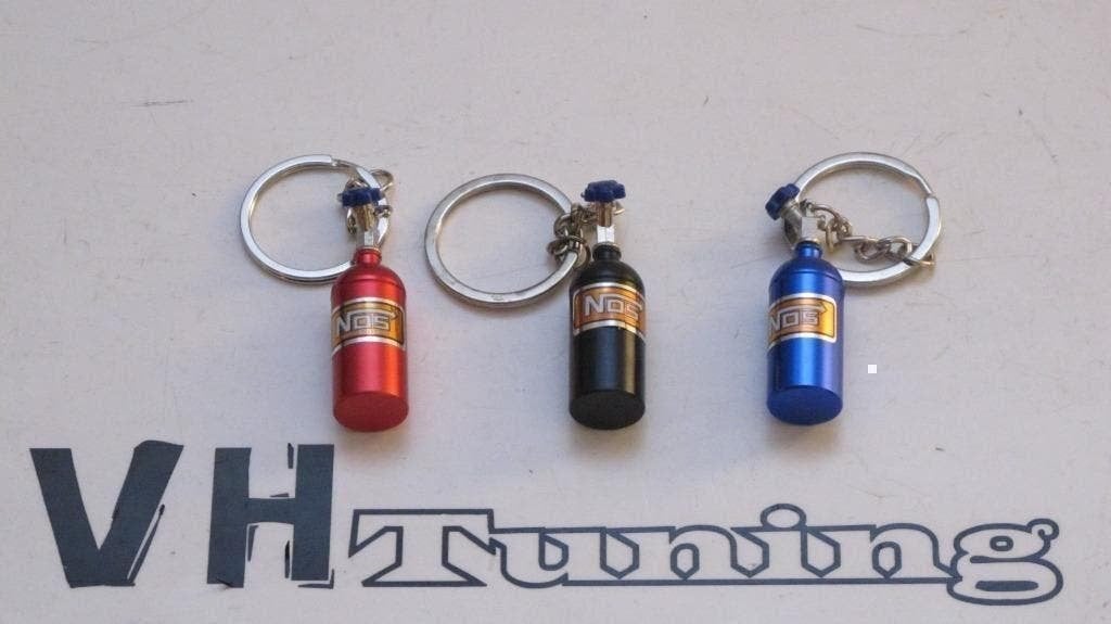 NOS nitrous oxide lachgas fles blauw/blue sleutelhanger, Ophalen of Verzenden