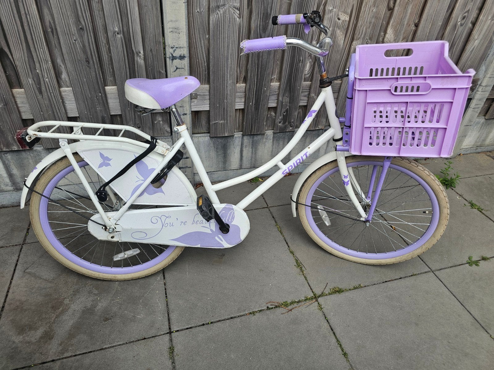 Spirit meisjesfiets 24 inch met mandje, Ophalen, Handrem, Spirit, Gebruikt