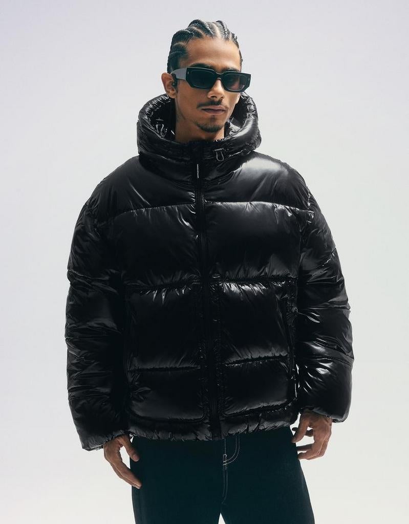 Bershka puffer jas zwart maat M, Kleding | Heren, Ophalen