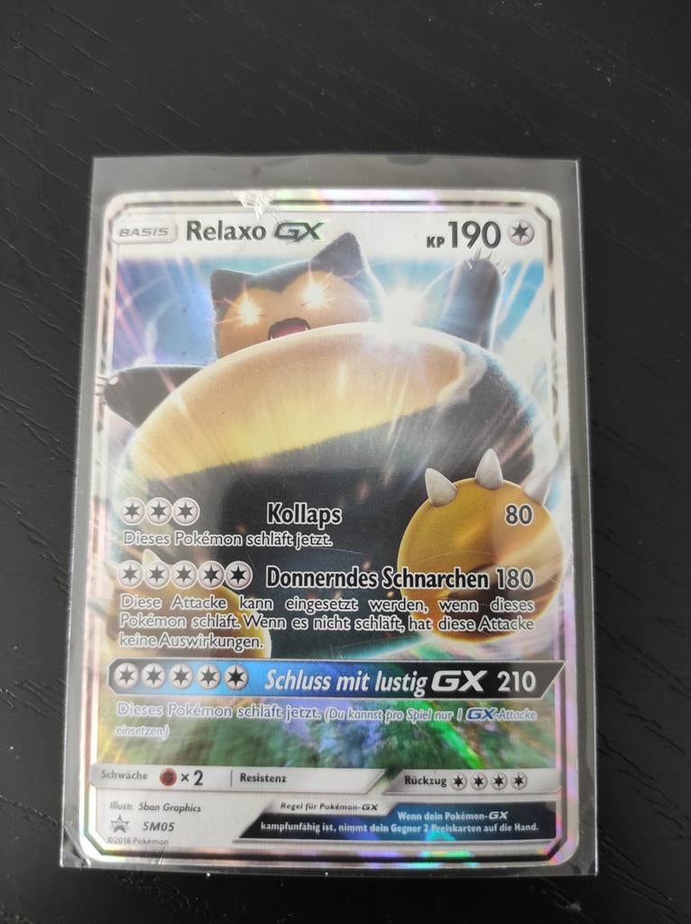 Pokémon Kaart Relaxo GX SM05 - Duits, Ophalen of Verzenden, Zo goed als nieuw, Losse kaart, Foil