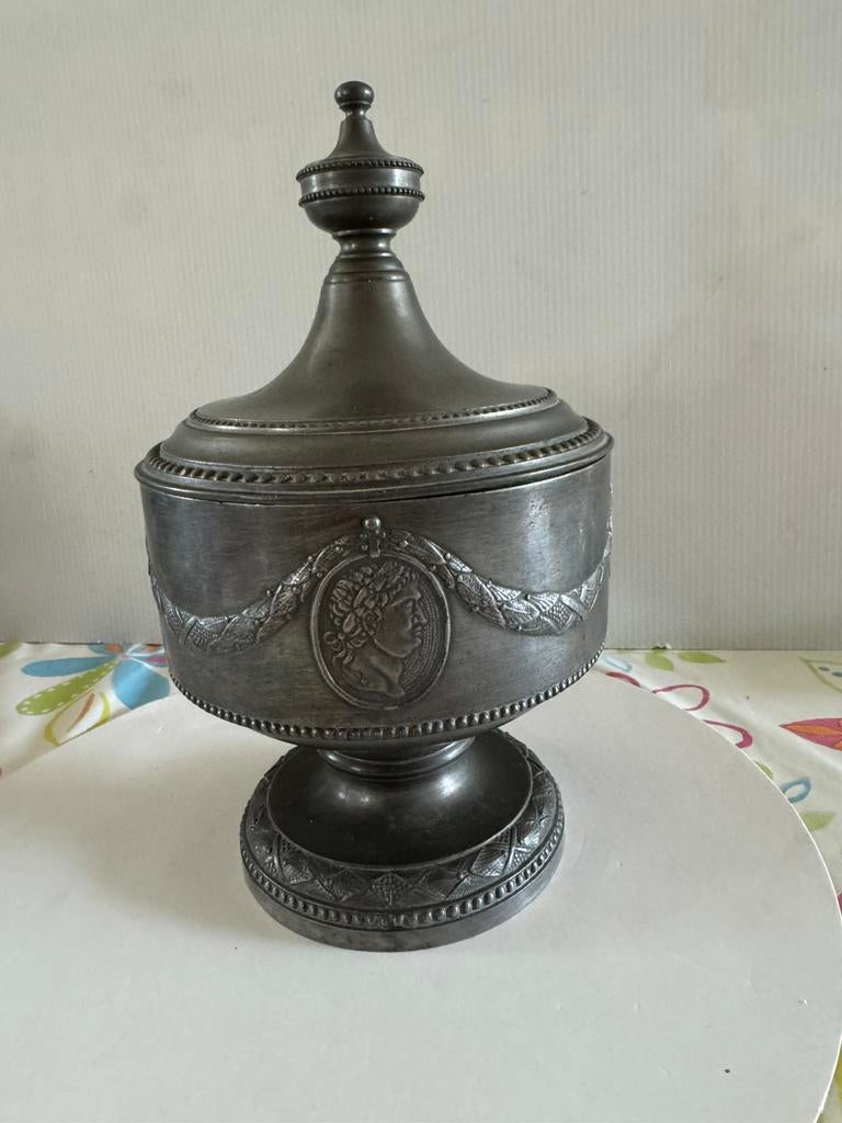 Antieke tabakspot, Antiek en Kunst, Antiek | Tin, Ophalen of Verzenden