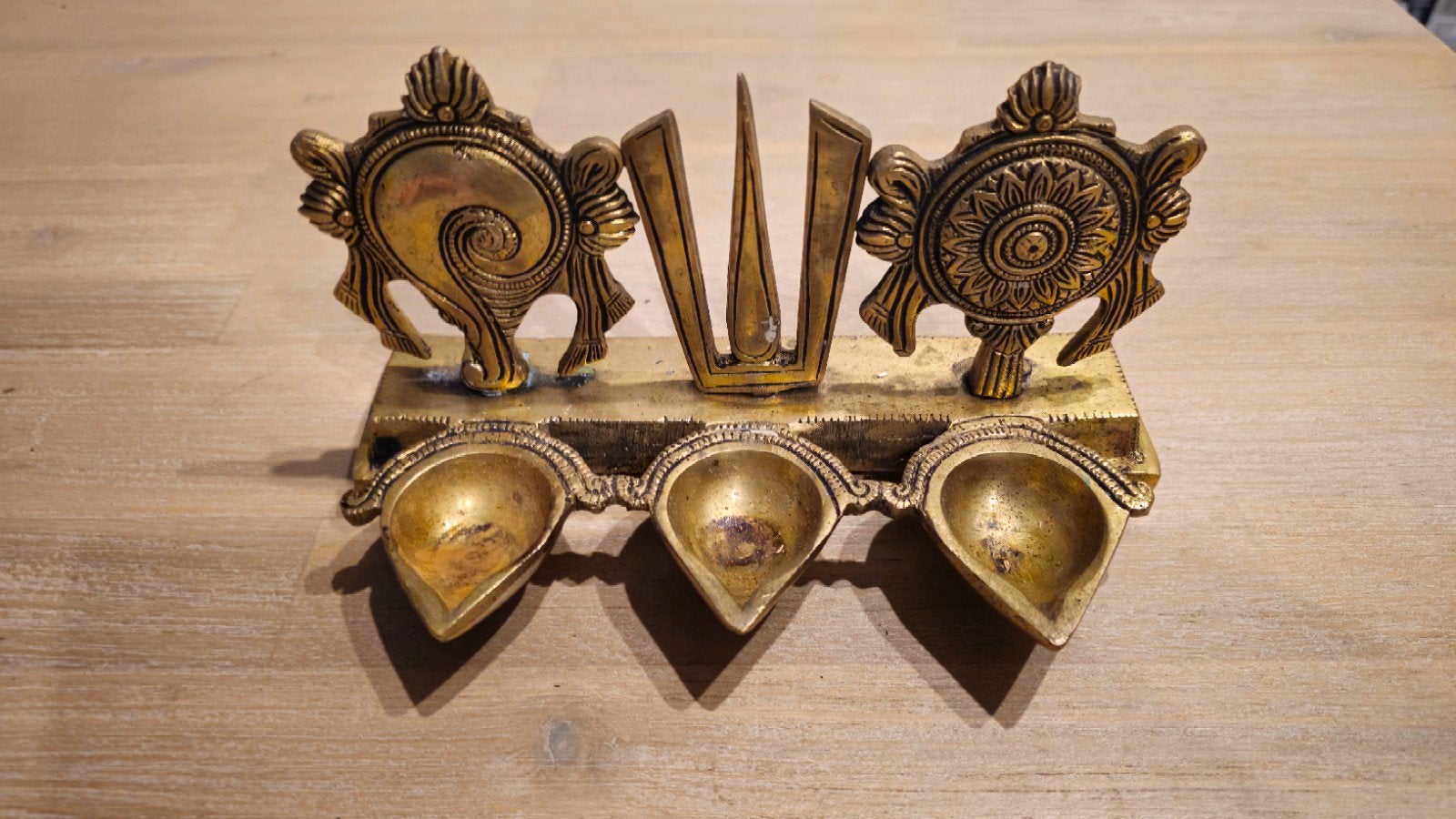 Antieke Indiase olielamp - Koper of Brons, Ophalen of Verzenden