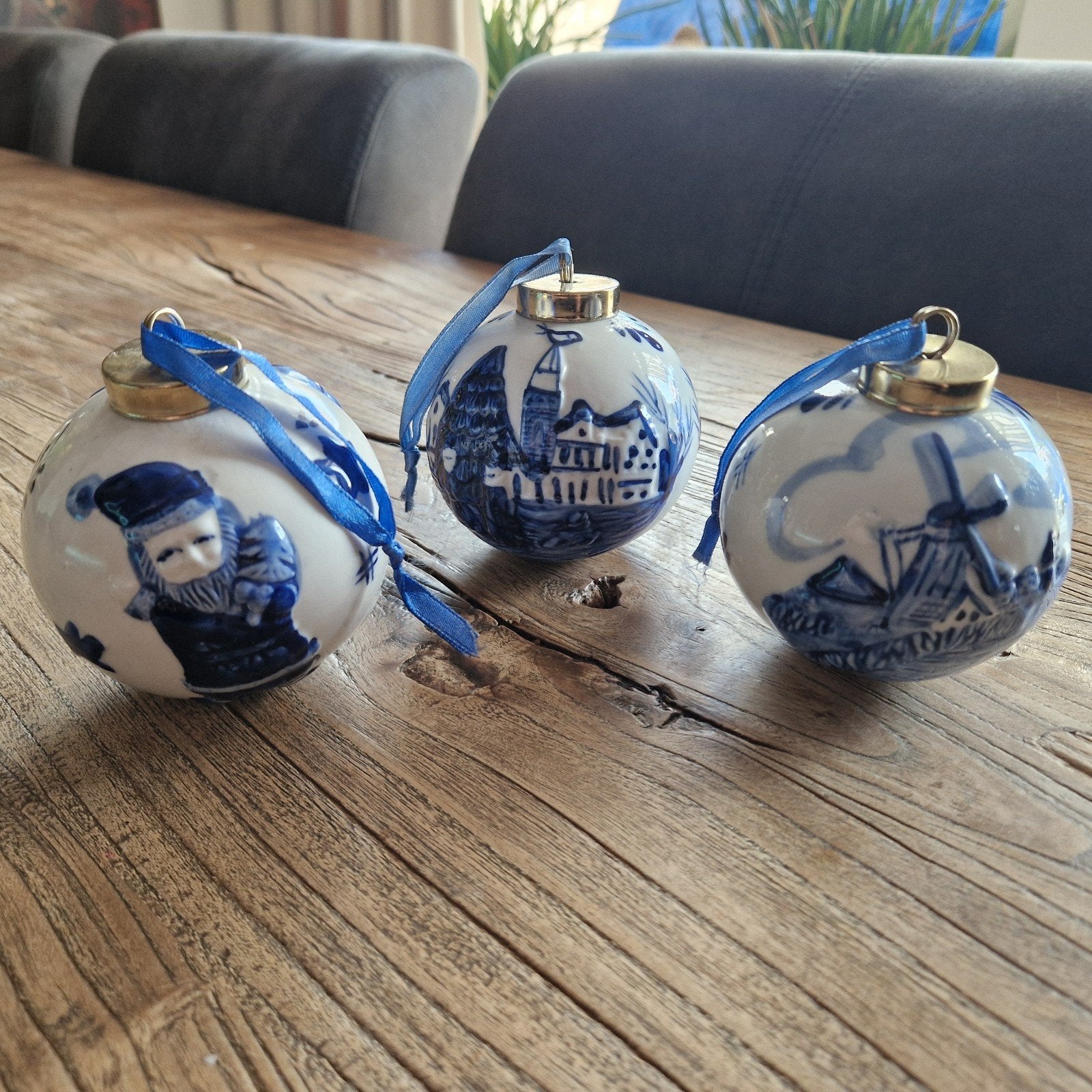 delftsblauwe kerstballen keramiek (gemerkt), Diversen, Ophalen of Verzenden