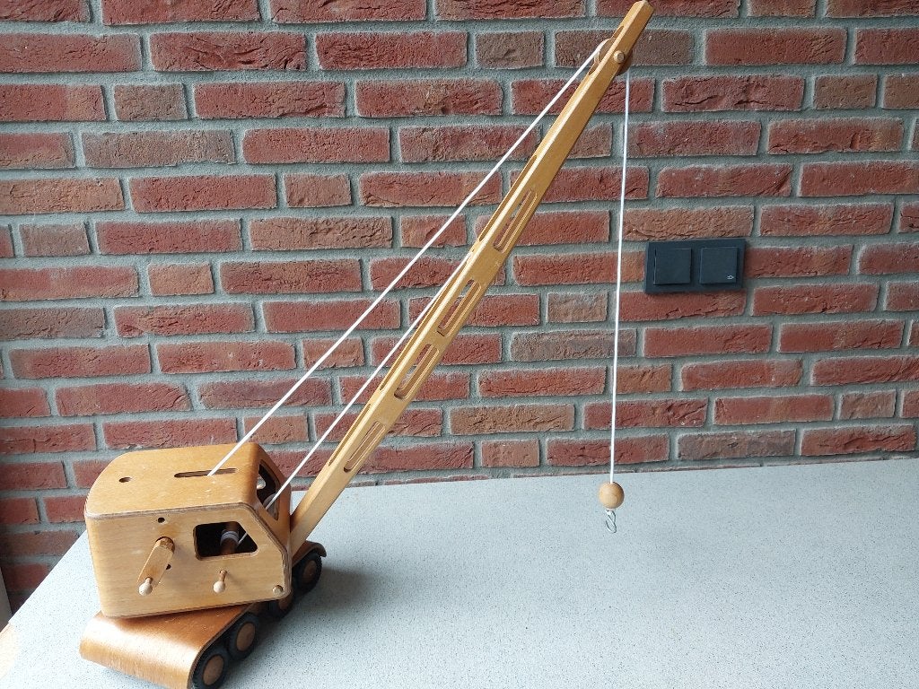 Friedrich Frobel vintage houten hijskraan, Ophalen of Verzenden, Gebruikt, Overige typen
