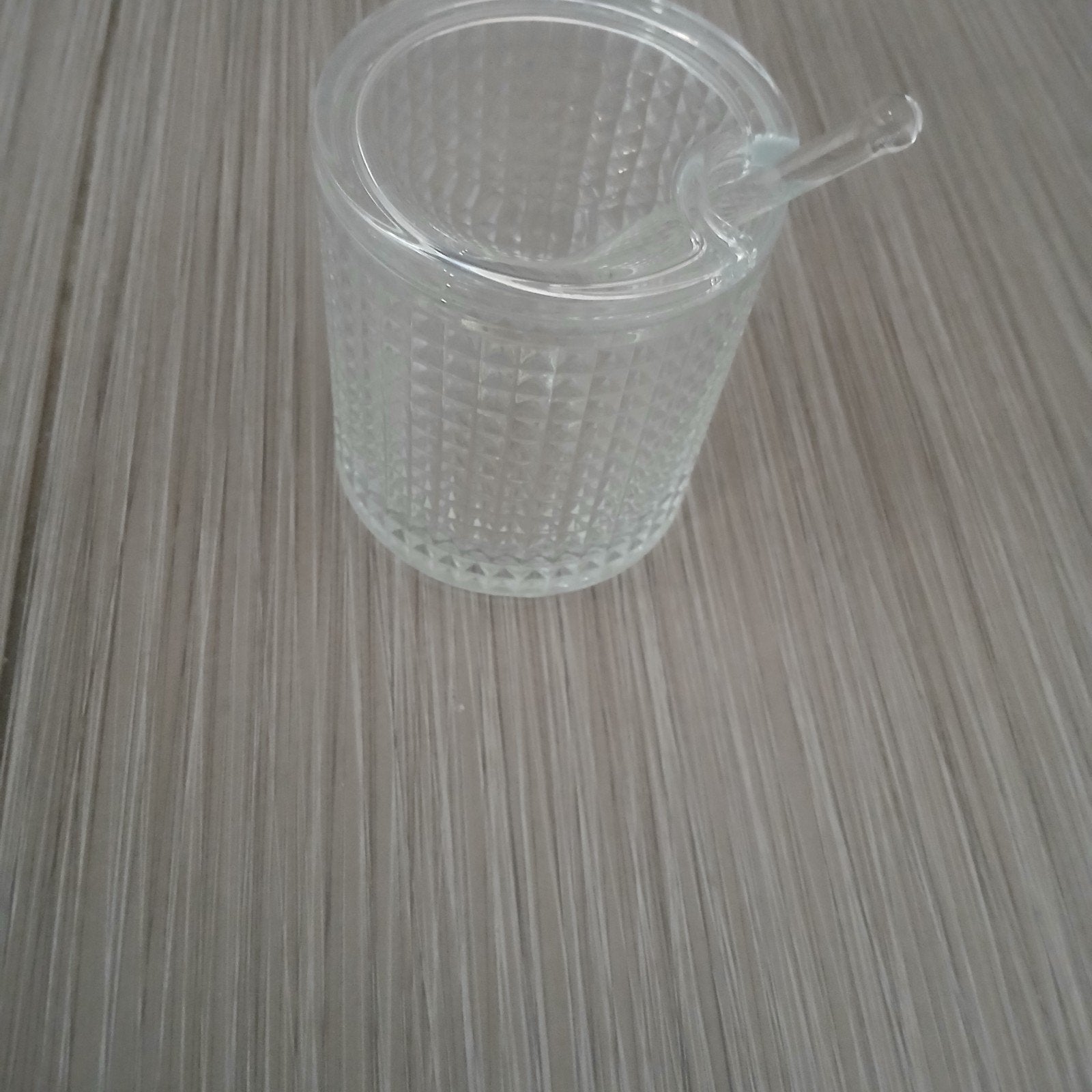Nieuwe kruidenpot met deksel en lepel, Voorraadpot, Ophalen, Nieuw, Glas