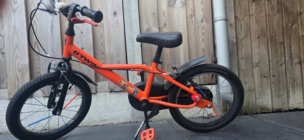 Btwin mountainbike 16 inch oranje, Ophalen, Gebruikt, 16 tot 18 inch