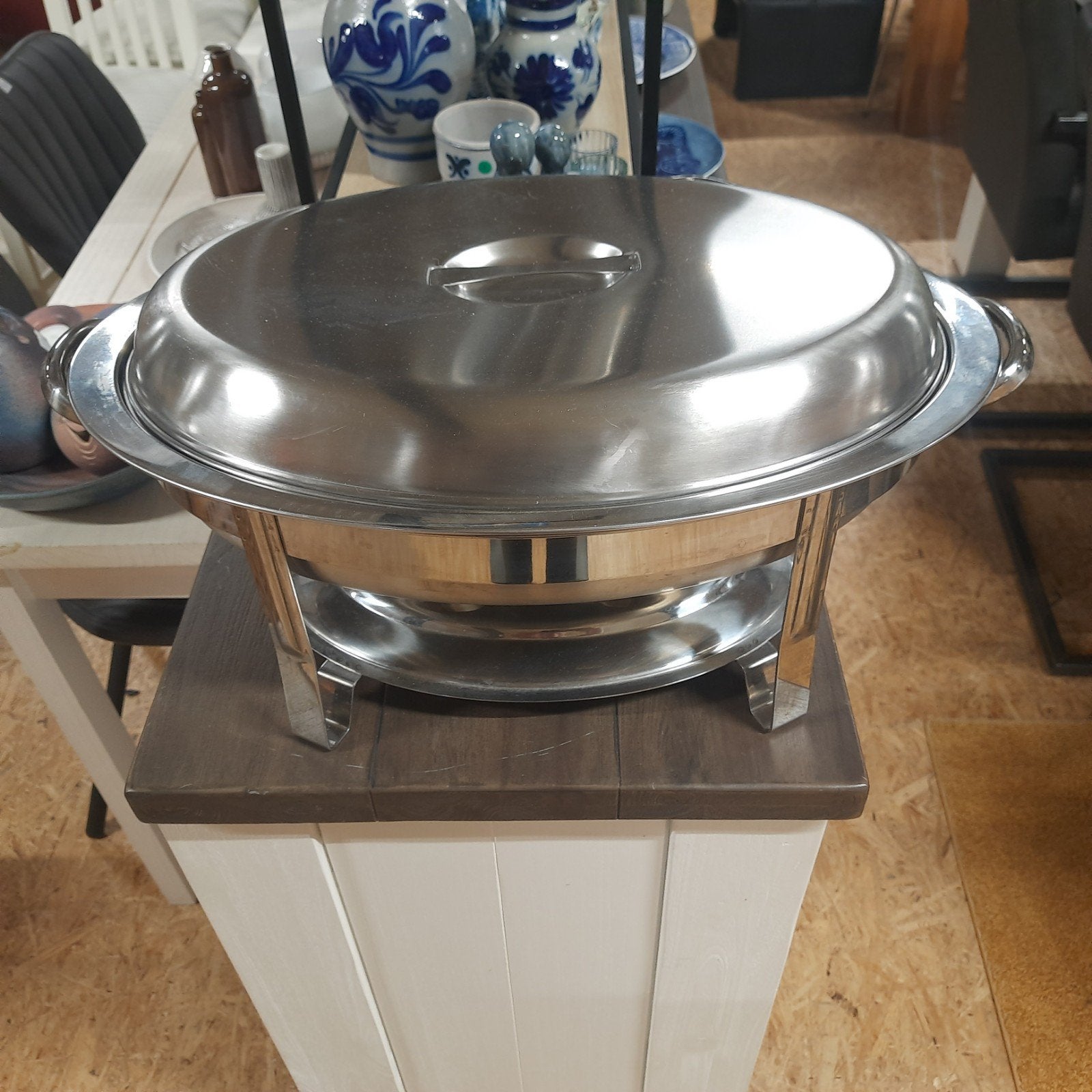 Chafing dish / Warmhoudschaal RVS, Zilver, Ophalen of Verzenden, Metaal, Overige merken
