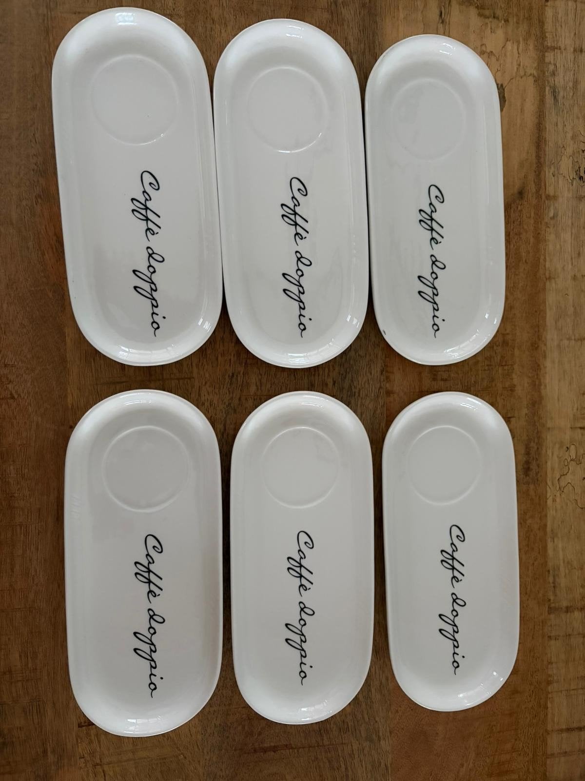 Riviera Maison schoteltjes Caffè Doppio (6 stuks), Keramiek, Ophalen of Verzenden, Zo goed als nieuw, Overige stijlen
