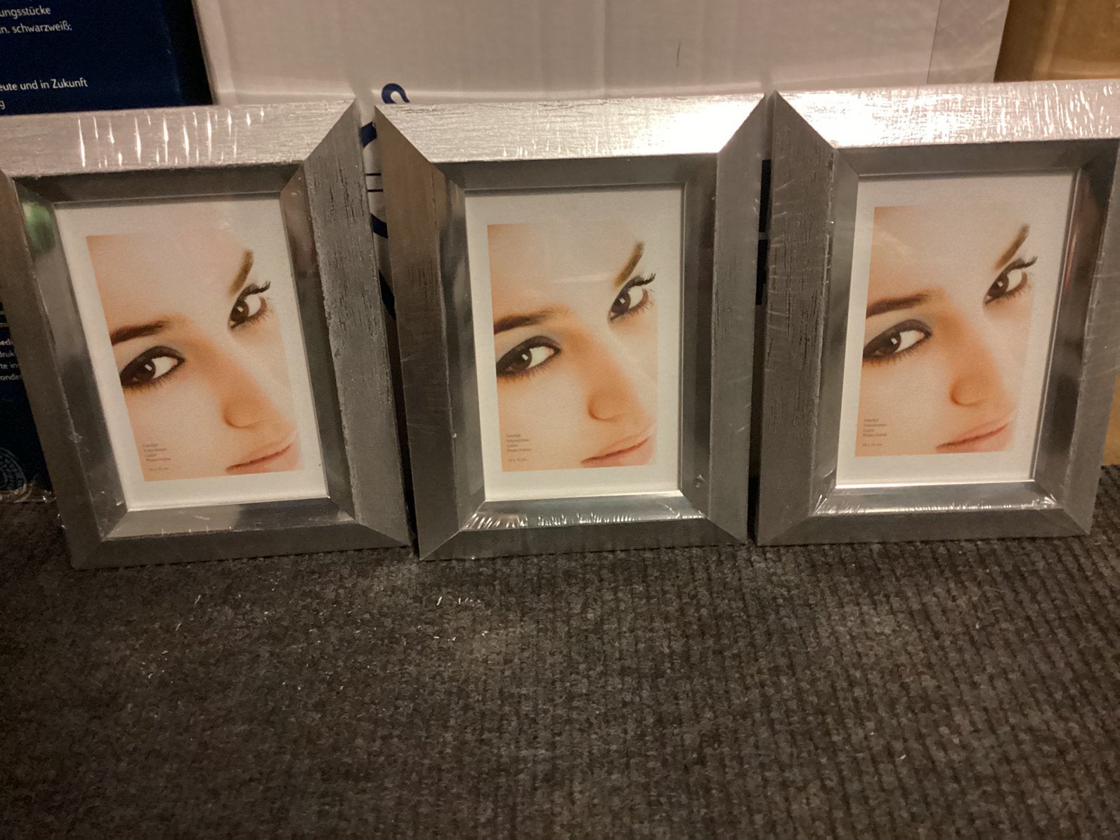 Zilverkleurige fotolijstjes, Ophalen, Met passe-partout, Nieuw, Fotolijst