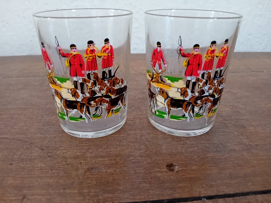 2 vintage glazen uit Reims, Antiek en Kunst, Ophalen of Verzenden
