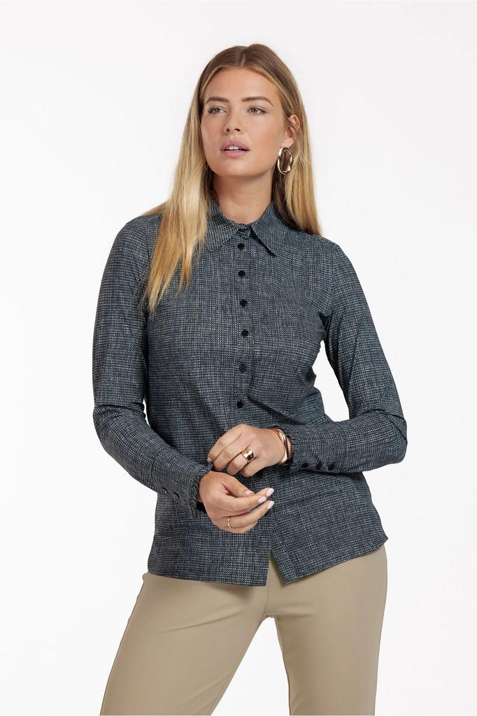 Studio anneloes polly tweet blouse L zwart/wit, Kleding | Dames, Blouses en Tunieken, Zo goed als nieuw, Maat 42/44 (L), Zwart