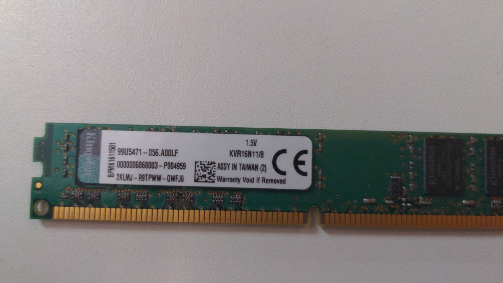 Kingston KVR16N11/8 DDR3 RAM Geheugen Module 8GB, Computers en Software, Gebruikt, 8 GB, DDR3, Ophalen of Verzenden