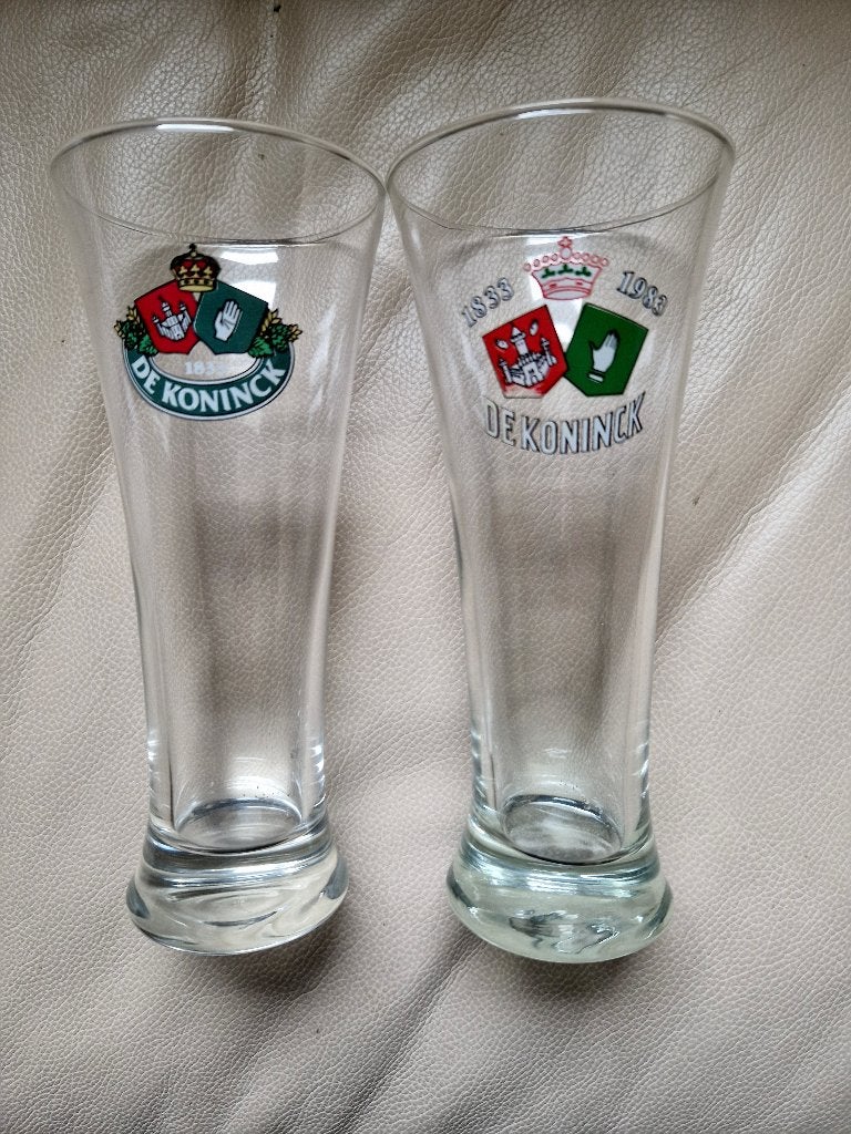 2 verschillende De Koninck bier glazen !, Verzamelen, Ophalen of Verzenden, Zo goed als nieuw, Glas of Glazen, Overige merken