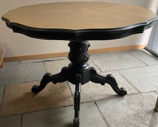gothic zwarte Victoriaanse ronde tafel mahonie ø110 h77, Ophalen