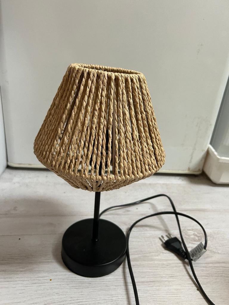lamp met touw kap, Ophalen of Verzenden, Zo goed als nieuw, Minder dan 50 cm