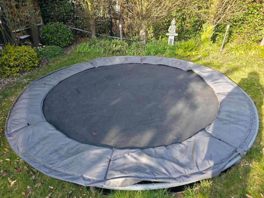 Ingebouwde trampoline 3.60m met grijze rand, Ophalen, Gebruikt