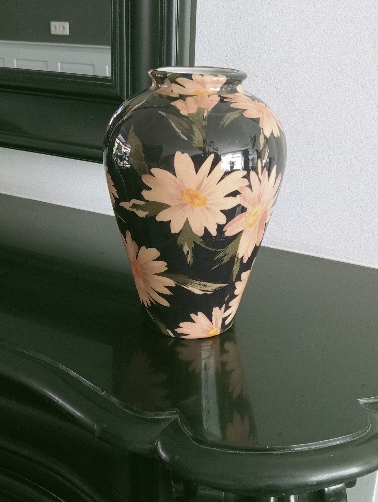 Klassieke geglazuurde vaas met bloemen, Ophalen of Verzenden, Nieuw