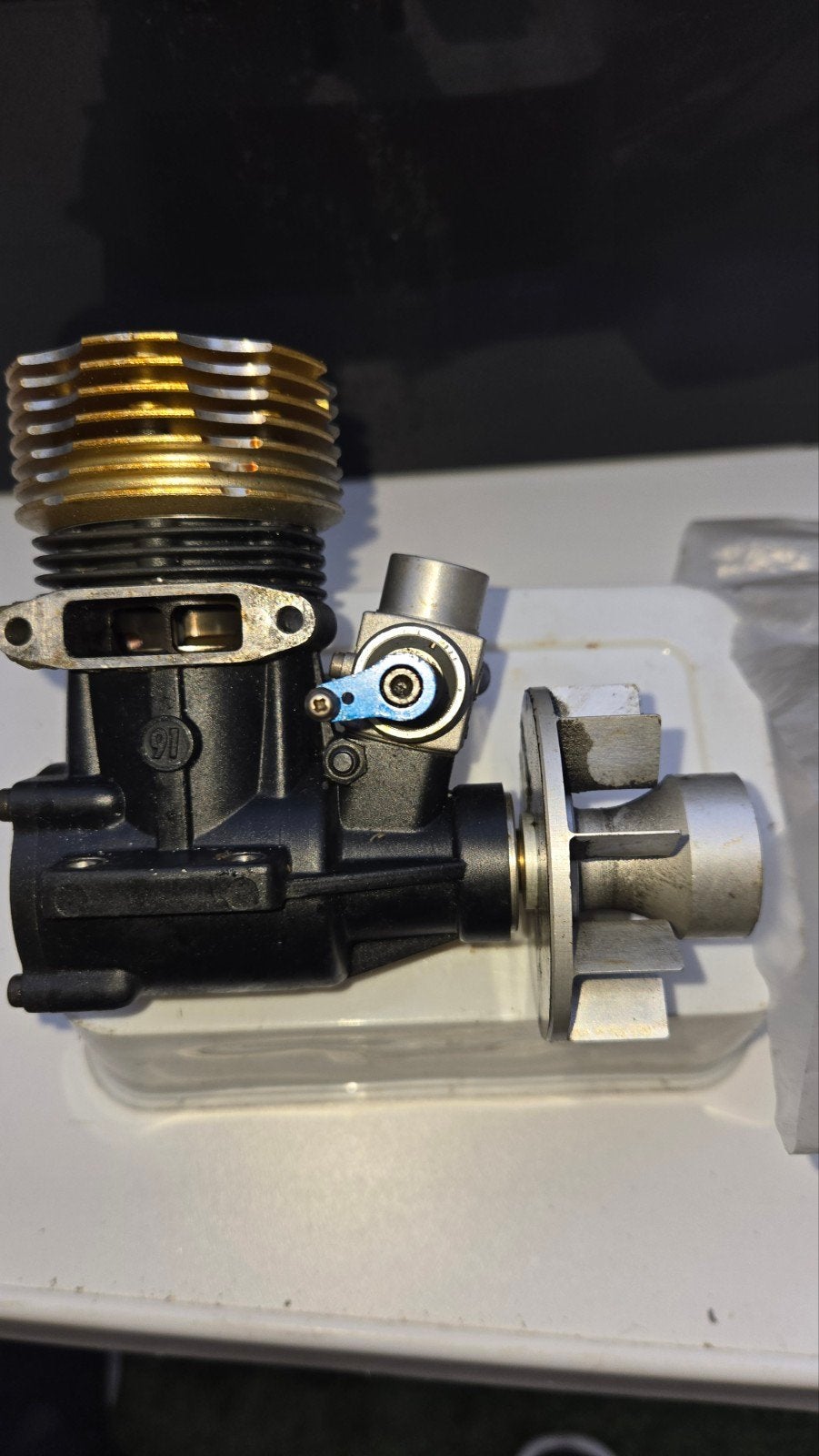 os max 91 sx helli motor, Ophalen of Verzenden, Gebruikt